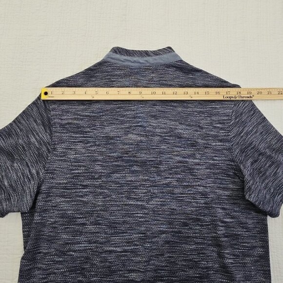 Tasso Elba Navy Blue Combo Banded Collar Polo Shirt Men's Medium EUC LN Golf - Picture 10 of 13